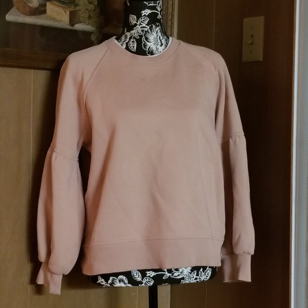 Burberry London Pink Sweatshirt, Bishop Puff Sleeves, Sz M, RARE